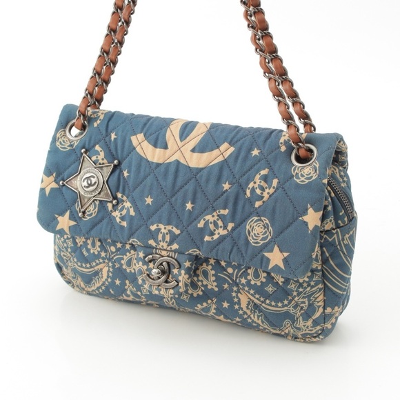 10.700 onsite ! Chanel Paris Dallas Blue Medium flap Bag - Picture 3 of 10